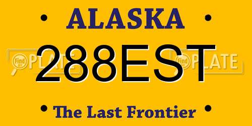 288EST Alaska License Plate