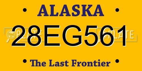 28EG561 Alaska License Plate