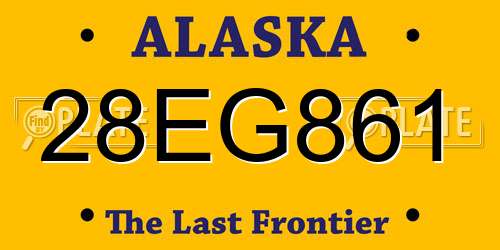 28EG861 Alaska License Plate