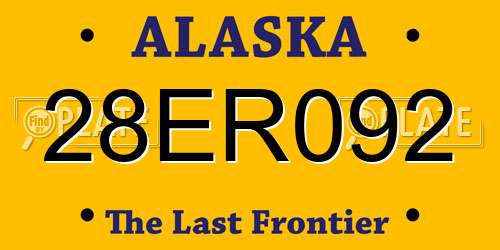 28ER092 Alaska License Plate