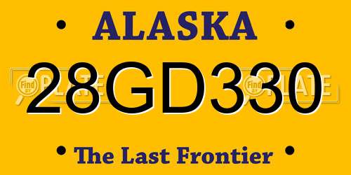 28GD330 Alaska License Plate