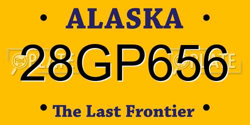28GP656 Alaska License Plate