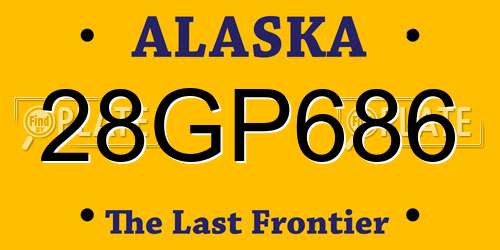 28GP686 Alaska License Plate