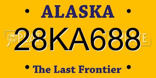 28KA688 Alaska License Plate