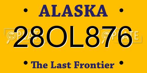 28OL876 Alaska License Plate
