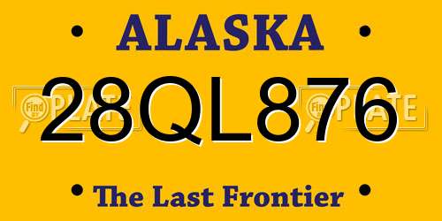 28QL876 Alaska License Plate