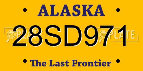 28SD971 Alaska License Plate