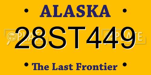 28ST449 Alaska License Plate