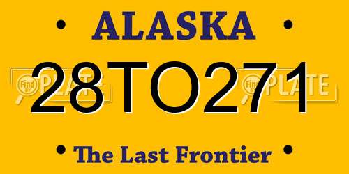 28TO271 Alaska License Plate