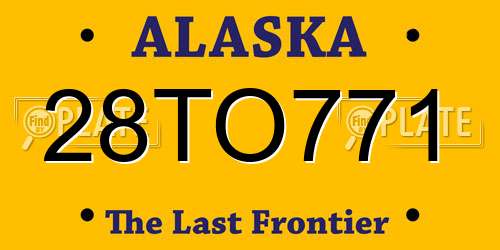 28TO771 Alaska License Plate