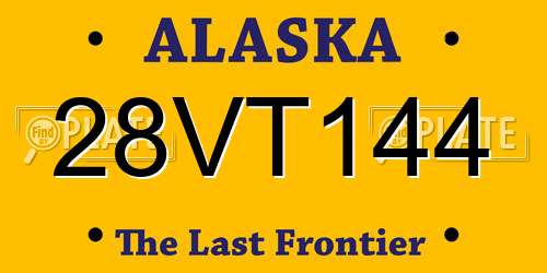 28VT144 Alaska License Plate