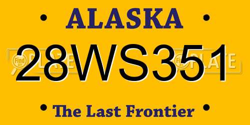 28WS351 Alaska License Plate