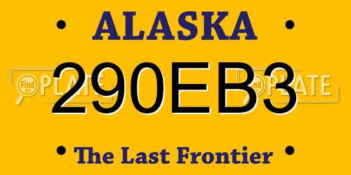 290EB3 Alaska License Plate
