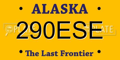 290ESE Alaska License Plate
