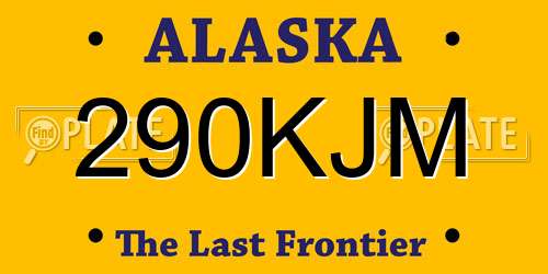 290KJM Alaska License Plate