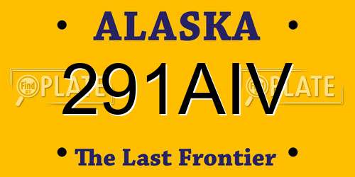 291AIV Alaska License Plate
