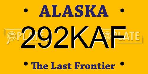 292KAF Alaska License Plate