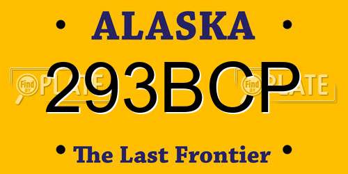 293BCP Alaska License Plate