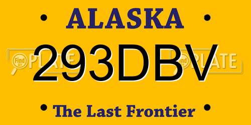 293DBV Alaska License Plate