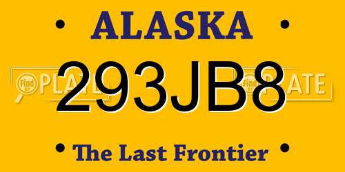 293JB8 Alaska License Plate