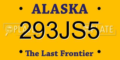 293JS5 Alaska License Plate