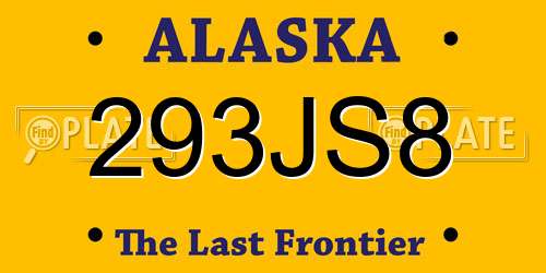 293JS8 Alaska License Plate