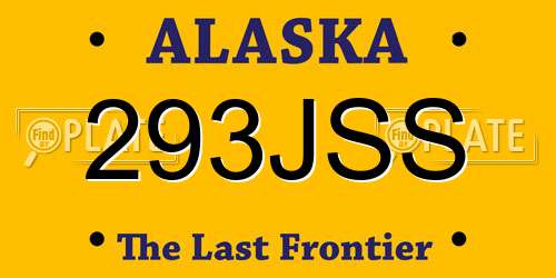 293JSS Alaska License Plate