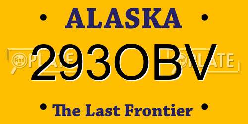 293OBV Alaska License Plate