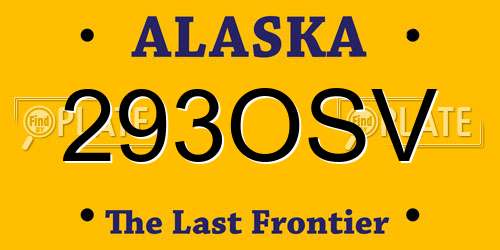 293OSV Alaska License Plate