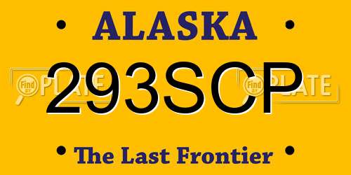 293SCP Alaska License Plate