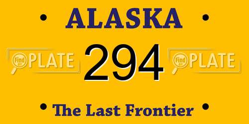 294 Alaska License Plate