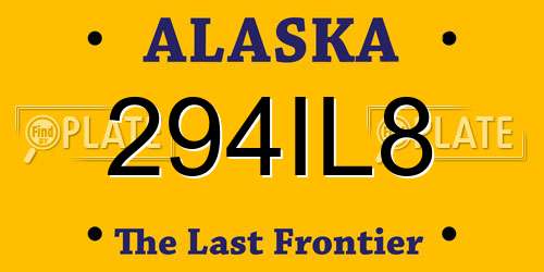 294IL8 Alaska License Plate