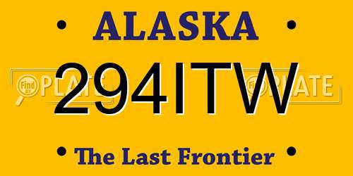 294ITW Alaska License Plate