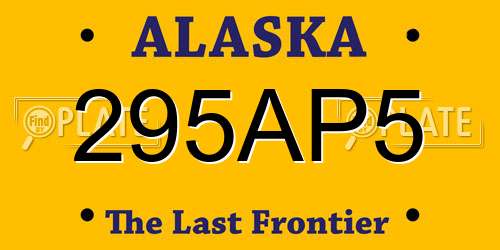 295AP5 Alaska License Plate