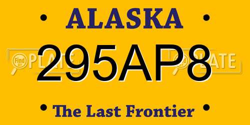 295AP8 Alaska License Plate