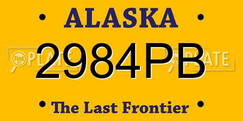 2984PB Alaska License Plate