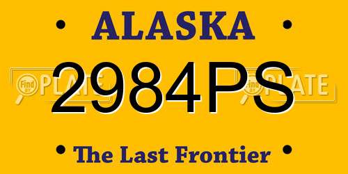 2984PS Alaska License Plate