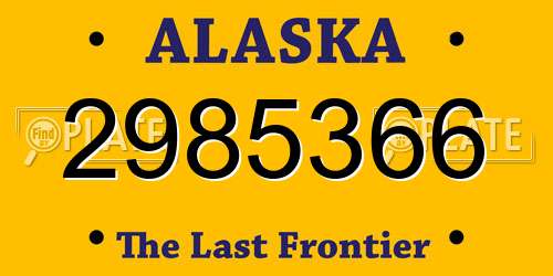 2985366 Alaska License Plate