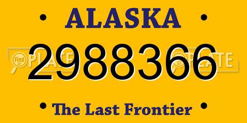 2988366 Alaska License Plate