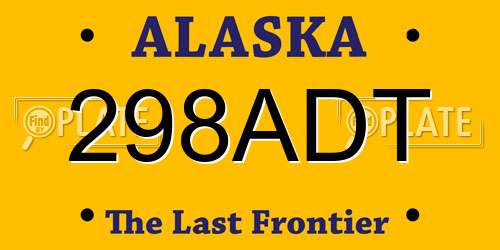 298ADT Alaska License Plate