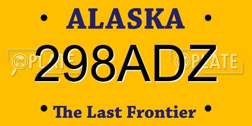 298ADZ Alaska License Plate