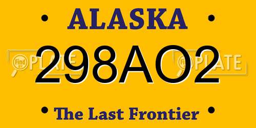 298AO2 Alaska License Plate