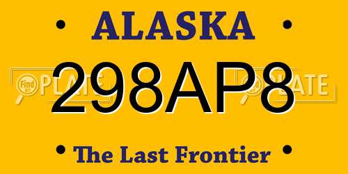 298AP8 Alaska License Plate