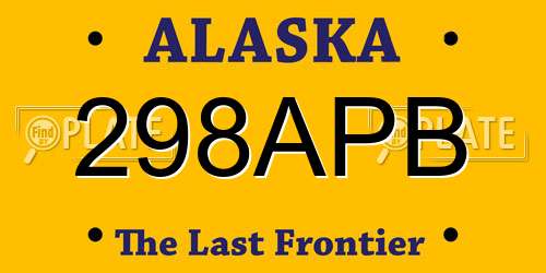 298APB Alaska License Plate