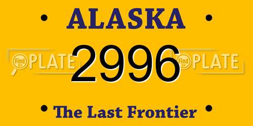 2996 Alaska License Plate