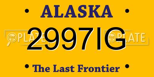 2997IG Alaska License Plate