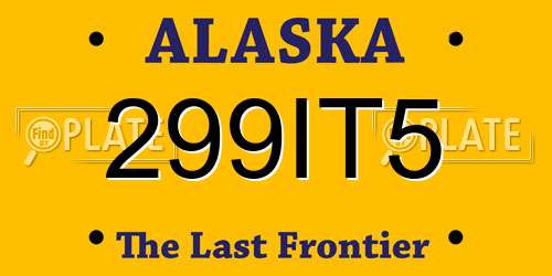 299IT5 Alaska License Plate
