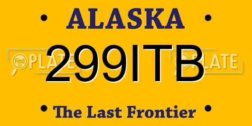 299ITB Alaska License Plate