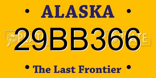29BB366 Alaska License Plate