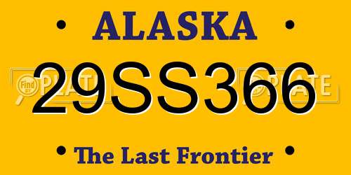 29SS366 Alaska License Plate